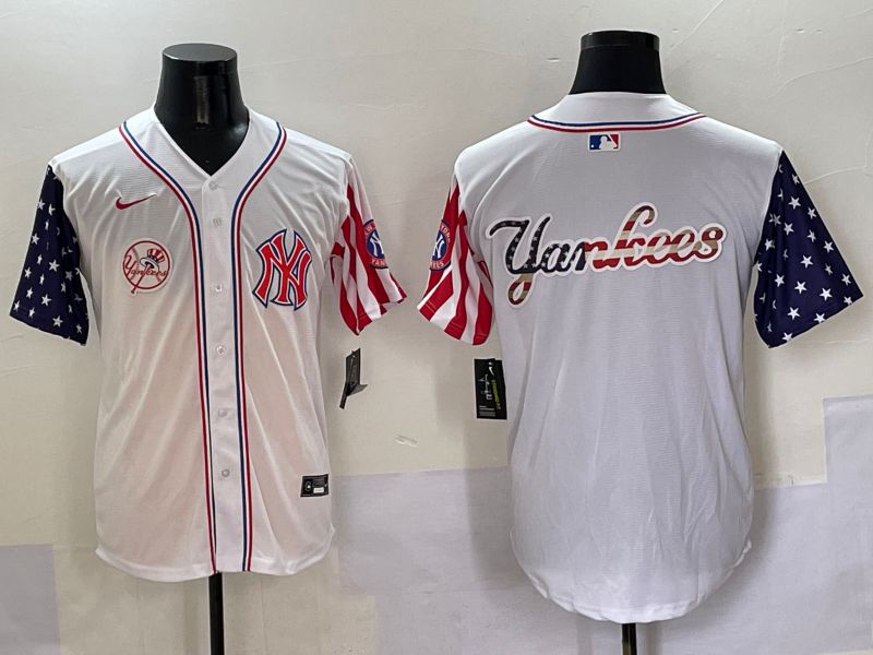Men New York Yankees Blank White a generation of national flags Jointly Name 2025 Nike MLB Jersey style 13